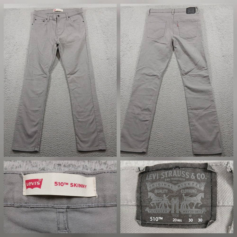Levi's 510‎ Skinny Fit Women's Gray Denim Jeans Size 20 Reg W30 L30 EUC